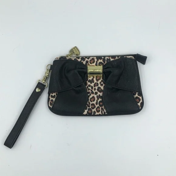 Betsey Johnson Wristlet Animal Print Bow - Picture 5 of 9